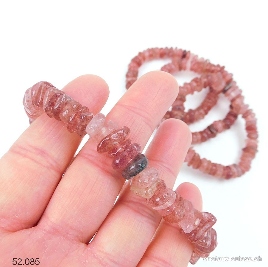 Bracelet Quartz Fraise 8 - 10 mm/18,5 - 19 cm. Taille M