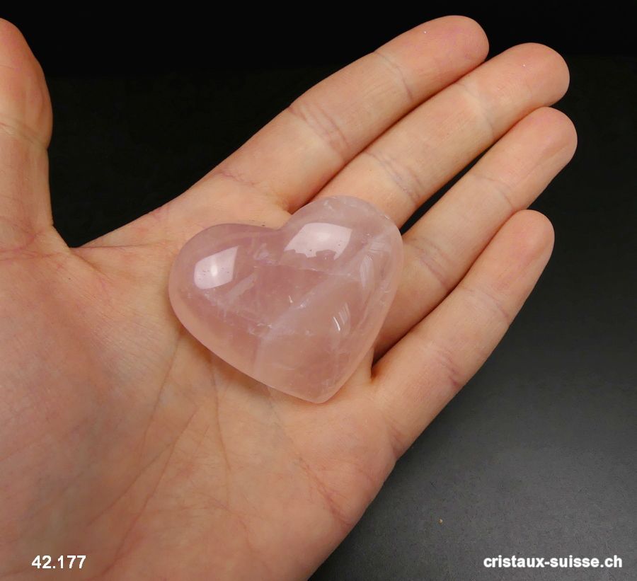 Coeur Quartz Rose du Brésil. Pièce unique 46 grammes