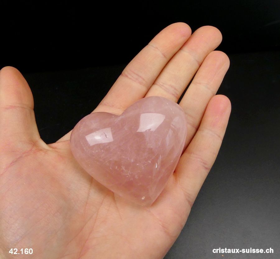 Coeur Quartz rose du Brésil. Pièce unique 96 grammes